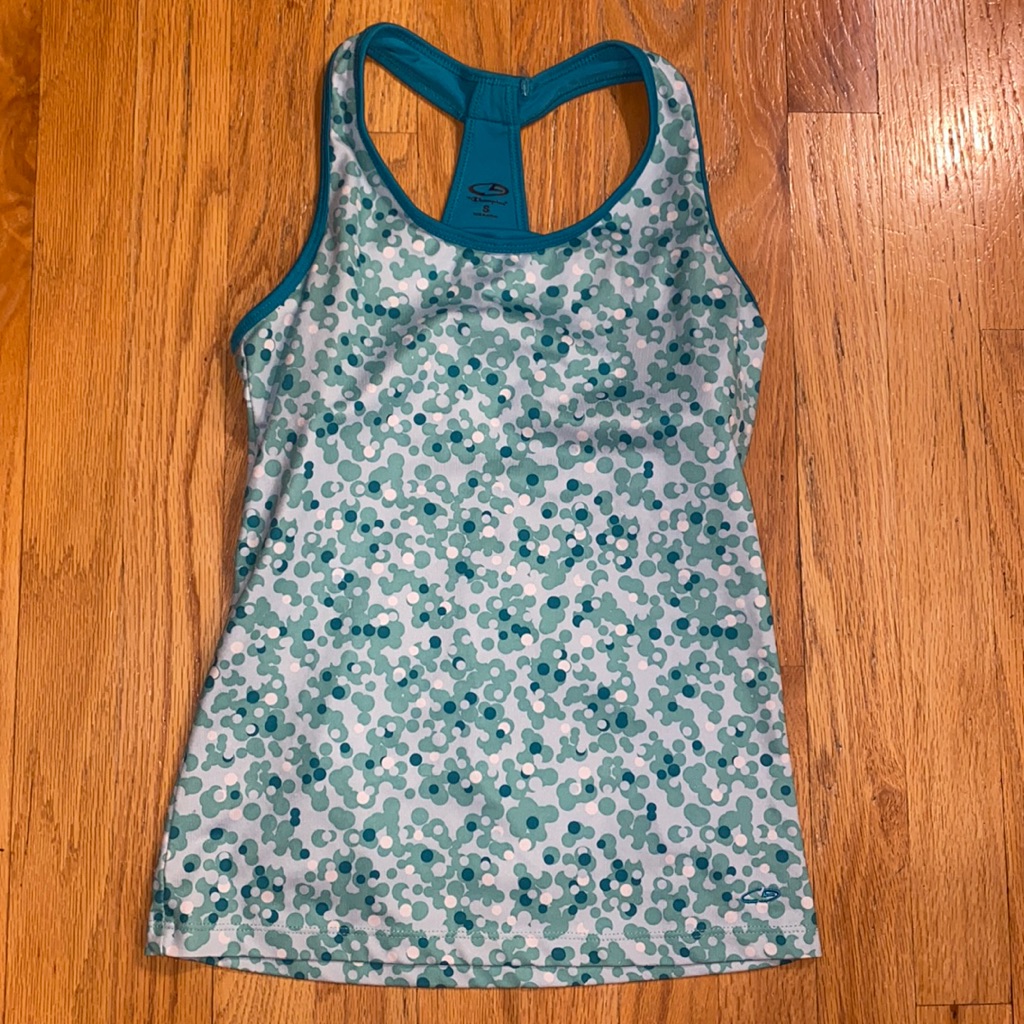 Teal Pattern Workout Top